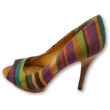 Canvas Nine West Multi Color Stripes Pumps - Shoe Bank
