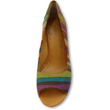 Canvas Nine West Multi Color Stripes Pumps - Shoe Bank