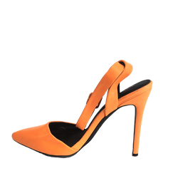 Orange sling back pumps