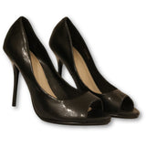 Castro Open Toe Black Pumps - Shoe Bank