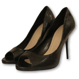 Castro Open Toe Black Pumps - Shoe Bank