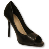 Castro Open Toe Black Pumps - Shoe Bank