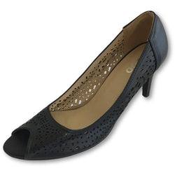 To Go Black Open Toe Pumps - Shoe Bank