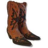 Western Cowgirl Snip Toe Brown Boots - Shoe Bank