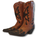 Western Cowgirl Snip Toe Brown Boots - Shoe Bank