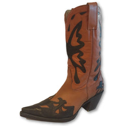Western Cowgirl Snip Toe Brown Boots - Shoe Bank