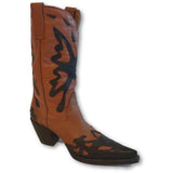 Western Cowgirl Snip Toe Brown Boots - Shoe Bank