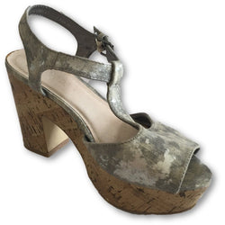 Bianco Cork Platform Sandals - Shoe Bank
